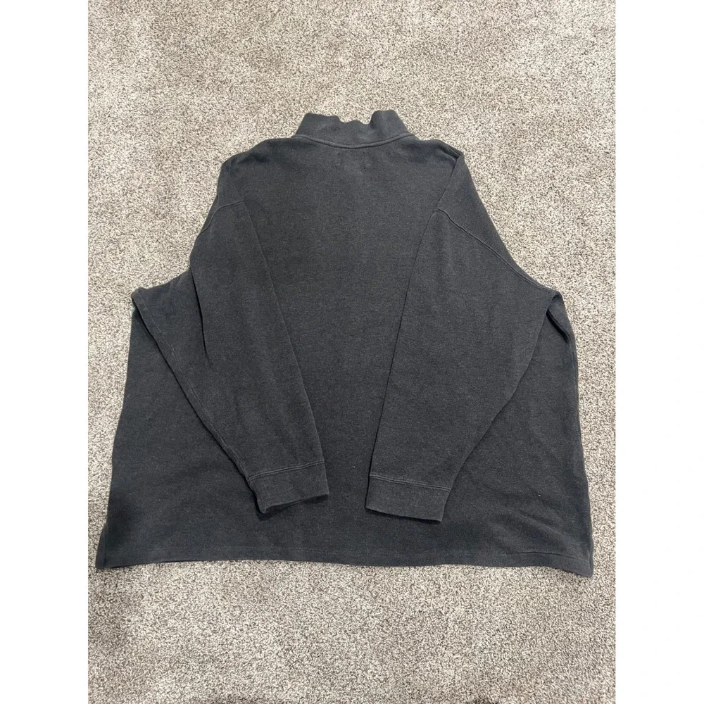 Polo Ralph Lauren Mens 4XB Big Charcoal Gray 1/4 Zip Cotton Pullover Sweater